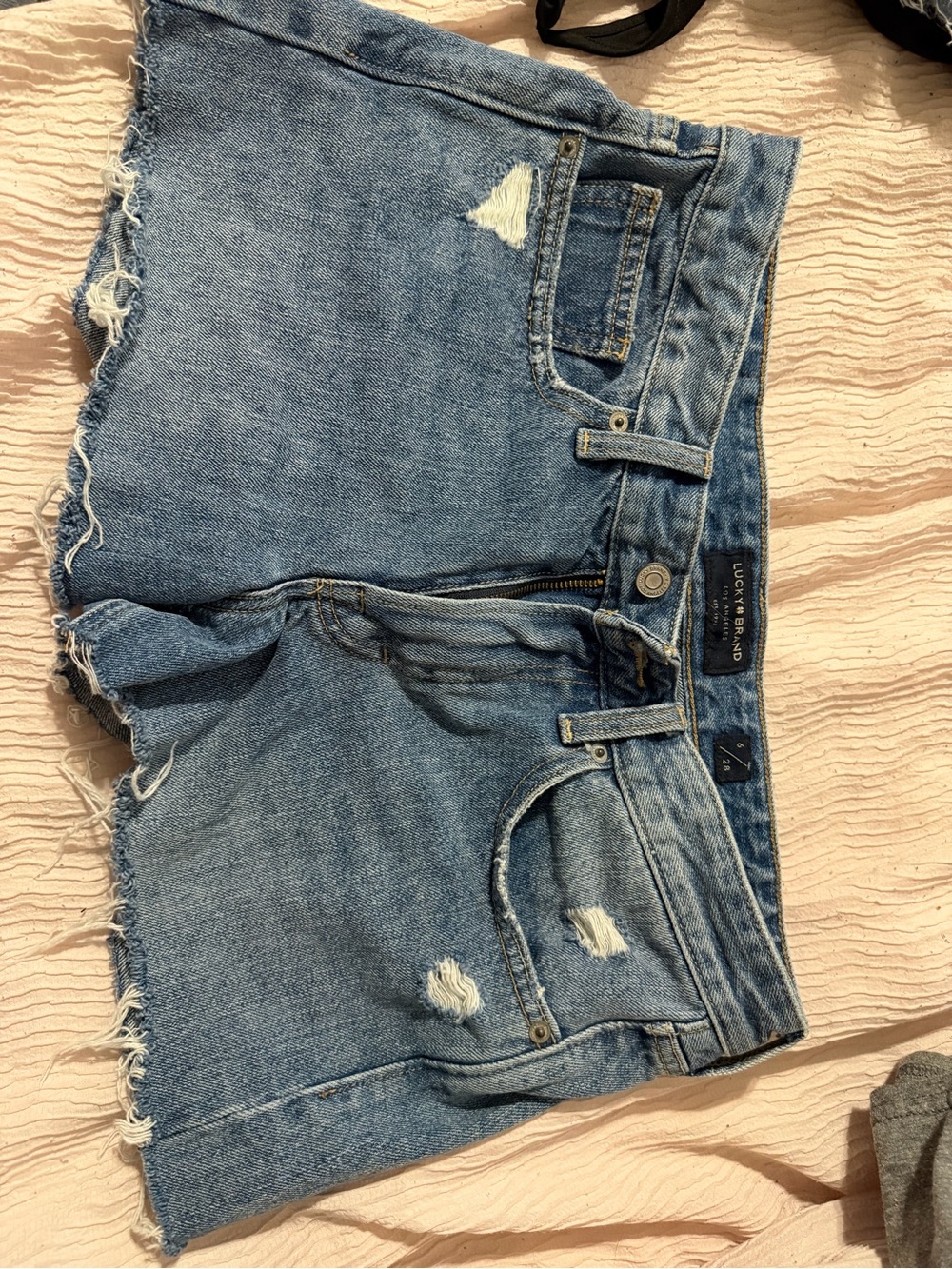 Lucky Brand Light Blue Distressed Denim Cutoff Shorts